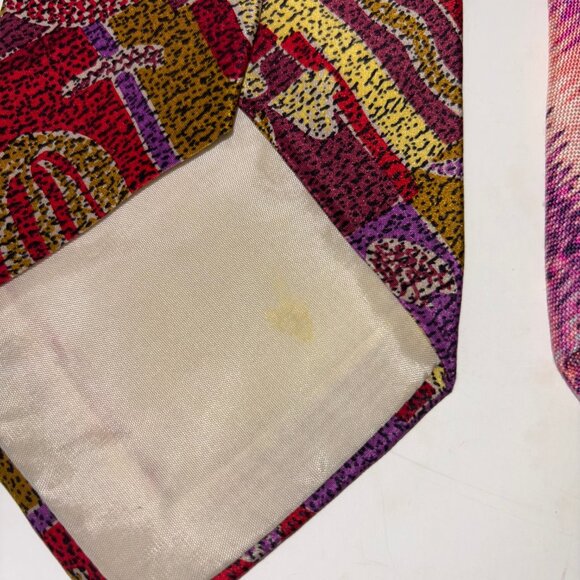 Missoni Cravatte Silk Men's Tie Set of 2 Bold Abstract Psychedelic Patterns - Picture 6 of 13